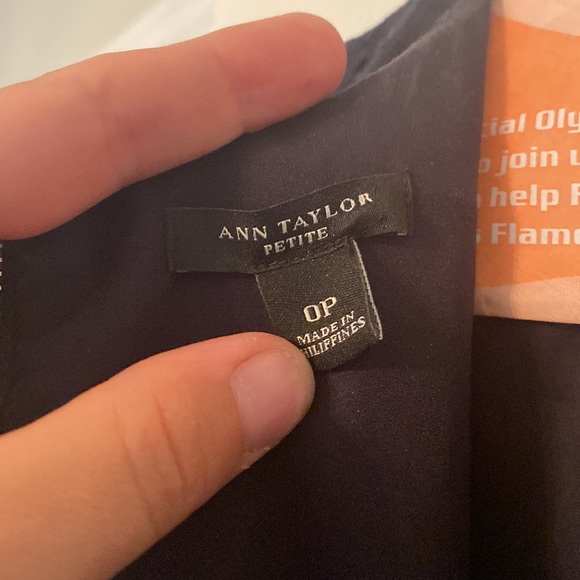 Ann Taylor Cotton Cocktail Dress. Navy, Size 0P - Picture 6 of 6